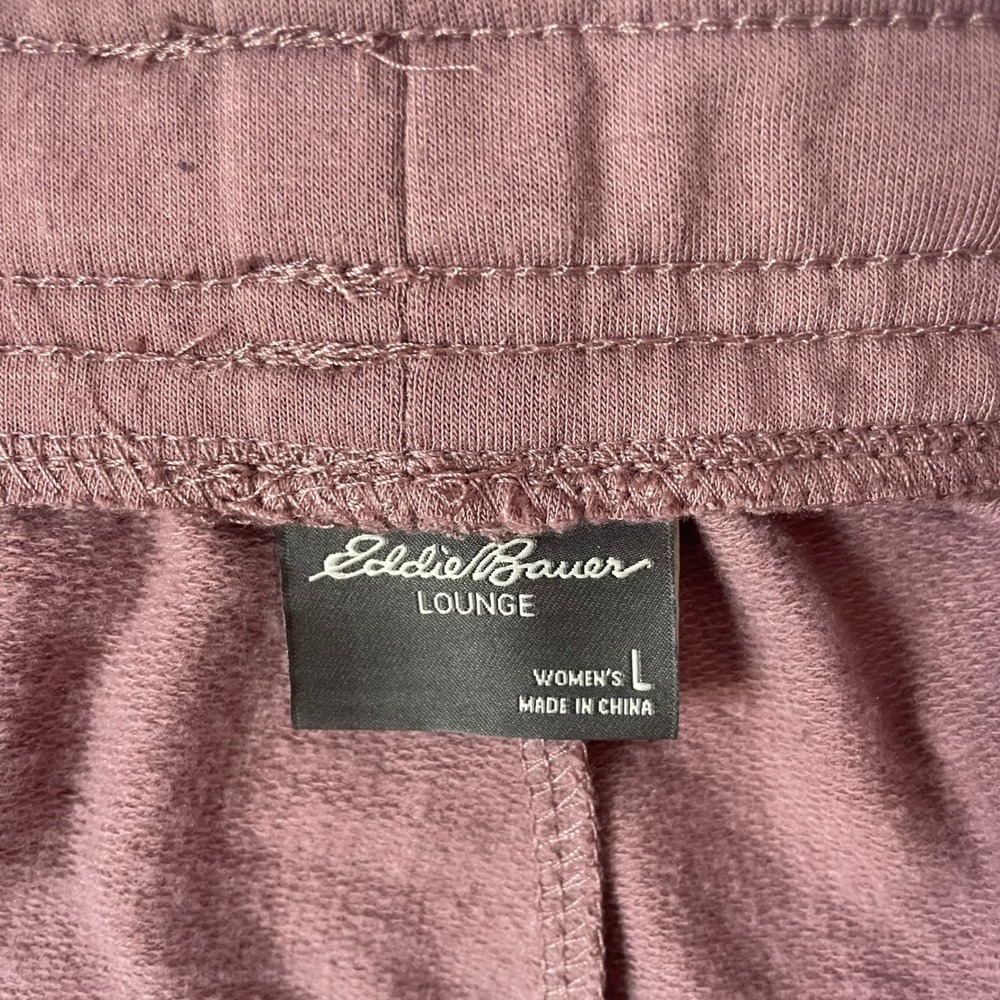 Eddie Bauer Lounge Womens Mauve Jogger Pants Soft Stretch Pockets Rose Sz Large‎ - Picture 9 of 11